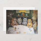 Carte Postale Famille vintage Happy Cat (Devant / Derrière)