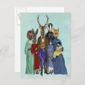 Carte Postale Famille Woodland (Devant / Derrière)