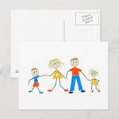 Carte Postale Familles heureuses (Devant / Derrière)