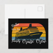 Carte Postale Family Cruise 'Hello' Sunset Black Personalize (Devant / Derrière)