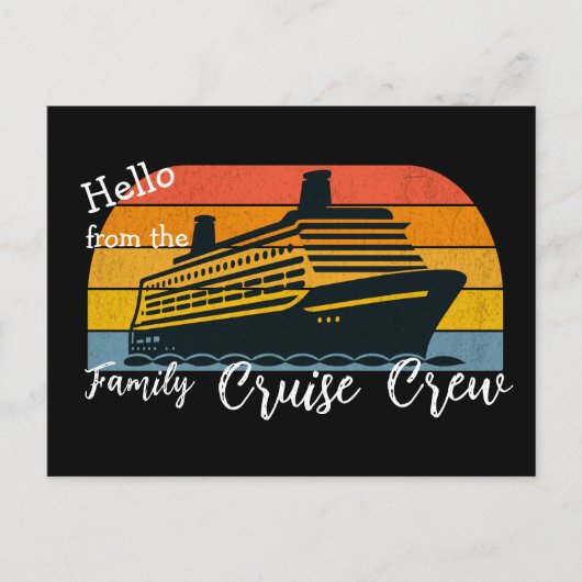 Carte Postale Family Cruise 'Hello' Sunset Black Personalize (Devant)