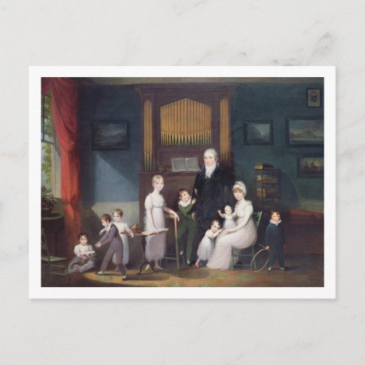 Carte Postale Family Group in interior, c.1800 (Devant)