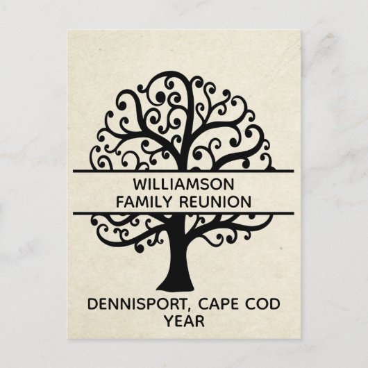 Carte Postale Family Tree Reunion Black Modern Drawing (Devant)