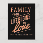 Carte Postale FAMILY Where Life Begins & Love Never Ends. (Devant)