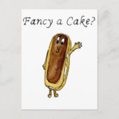 Carte Postale Fancy a Cake Funky Chocolate Eclair Quirky Art (Devant)