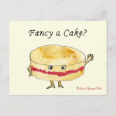 Carte Postale Fancy a Cake Funny Quirky Victoria Éponge Humour (Devant)