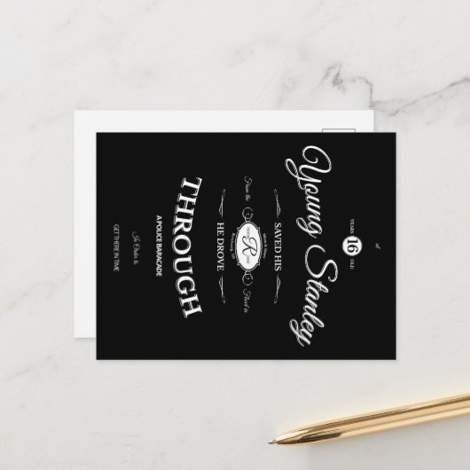 Carte Postale Fancy At 16 Young Stanley (Devant/Arrière en situation)