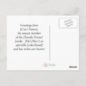 Carte Postale Fancy Cats Nouvelle Ajout À Notre Maison (Dos)