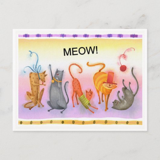 Carte Postale Fancy Cats Nouvelle Ajout À Notre Maison (Devant)