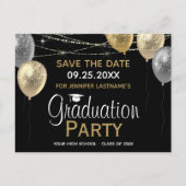 Carte Postale Fancy Graduation Party Enregistrer la date Invitat (Devant)