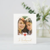 Carte Postale Fancy Jr Bridesmaid Red Heart Photo Proposal (Debout devant)