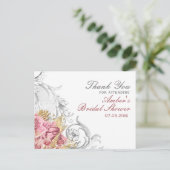 Carte Postale Fancy Pink Floral Mariage (Debout devant)