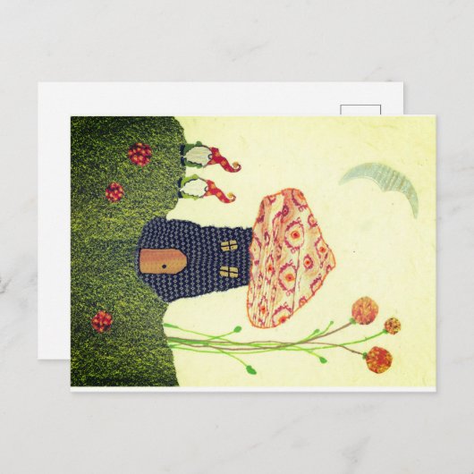 Carte postale fantaisie avec Mushroom House, deux (Devant / Derrière)