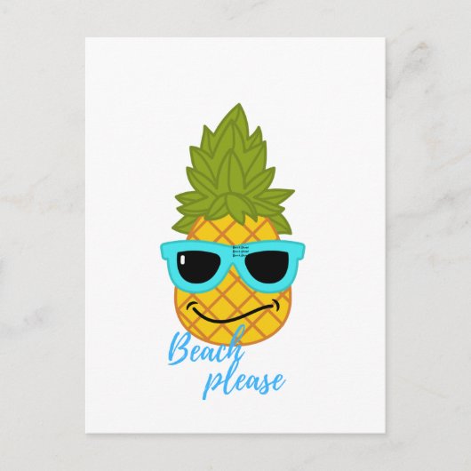 Carte Postale Fantaisie D'Ananas Avec Lunettes De Soleil Été (Devant)