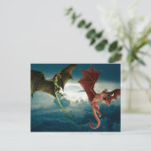 Carte Postale Fantaisie de bataille de dragon (Debout devant)