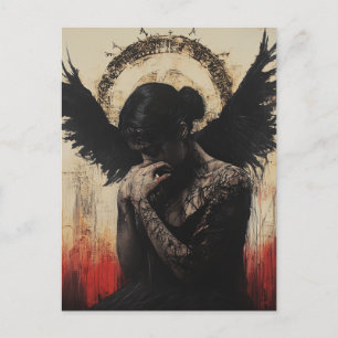 Carte Postale Fantaisie de sombre ange triste