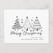 Carte Postale Fantaisie Main dessinée Whimsical Noël Holiday (Devant)