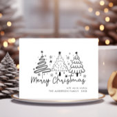 Carte Postale Fantaisie Main dessinée Whimsical Noël Holiday