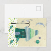 Carte postale fantaisiste, jouant avec minuscule m (Devant / Derrière)