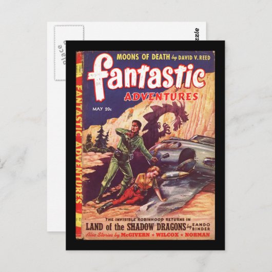 Carte Postale Fantastic Adventures v03 n03 (1941-05.Ziff-Davis)_ (Devant / Derrière)