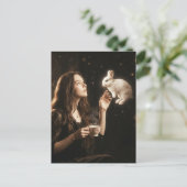 Carte Postale Fantasy Art Surreal Tea With White Rabbit  (Debout devant)