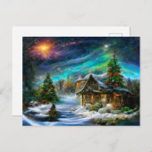 Carte Postale Fantasy Cottage à Noël (Devant / Derrière)