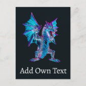 Carte Postale Fantasy Dragon de Feu Bleu  (Devant)