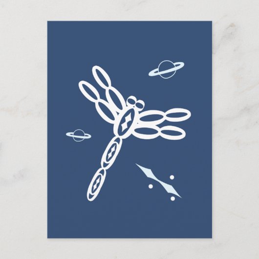 Carte Postale Fantasy Dragonfly and OuterSpace Rift, blue, white (Devant)