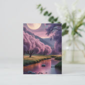 Carte Postale Fantasy Moonlit River Dreamscape Illustration (Debout devant)
