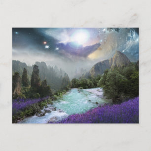 Carte Postale Fantasy Scenic Landscape with Rivers and Mountains
