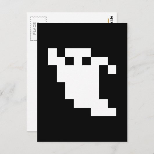 Carte Postale Fantôme à 8 bits pour pixels (Devant / Derrière)