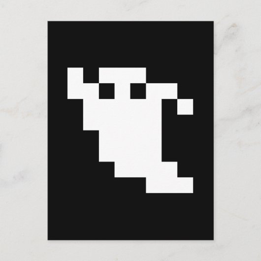Carte Postale Fantôme à 8 bits pour pixels (Devant)
