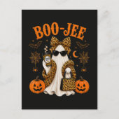 Carte Postale Fantôme de léopard Boo JEE Halloween mignon effray (Devant)