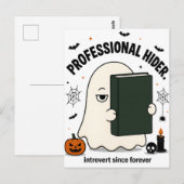 Carte Postale Fantôme d'introverti drôle Professionnel Cacheur H (Devant / Derrière)