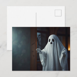 Carte Postale Fantôme drôle d'Halloween