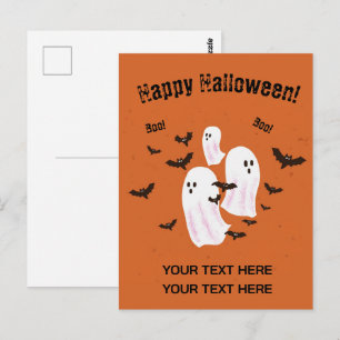 Carte Postale Fantôme effrayant d'Halloween