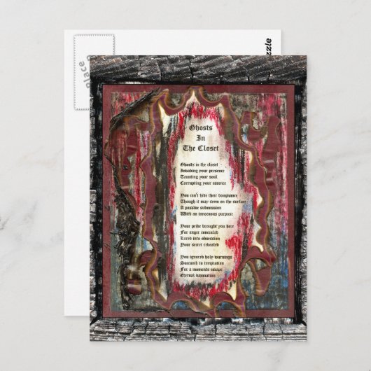 Carte Postale Fantômes Dans Le Closet (Devant / Derrière)