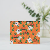 Carte Postale Fantômes d'Halloween Patch de citrouille hantée (Debout devant)