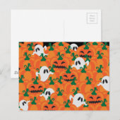 Carte Postale Fantômes d'Halloween Patch de citrouille hantée (Devant / Derrière)