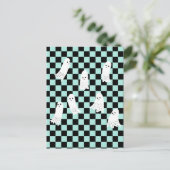 Carte Postale Fantômes effrayants d'Halloween Motif à carreaux (Debout devant)