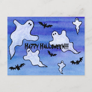 Carte Postale Fantômes et Chauves-souris