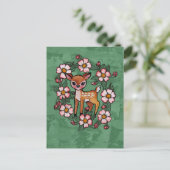Carte Postale Faon floral (Debout devant)
