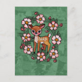 Carte Postale Faon floral (Devant)