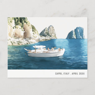 Carte Postale Faraglioni Rocks Capri Italie Aquarelle Voyage