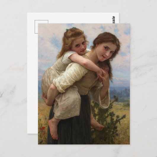 Carte Postale Fardeau agréable par William Adolphe Bouguereau (Devant / Derrière)