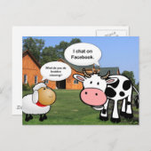 Carte Postale Farm animals cute cartoon funny chat (Devant / Derrière)
