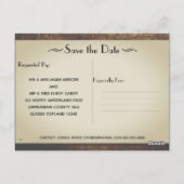 Carte Postale Farmhouse Glam Enregistrer la date Rustic Postcard (Dos)