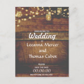 Carte Postale Farmhouse Glam Enregistrer la date Rustic Postcard (Devant)