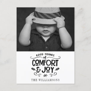 Carte Postale Farmhouse moderne  Photo Black En vichy Christmas