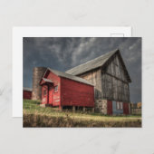 Carte Postale Farms | Red Wooden Barn in Michigan (Devant / Derrière)